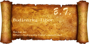 Budinszky Tibor névjegykártya